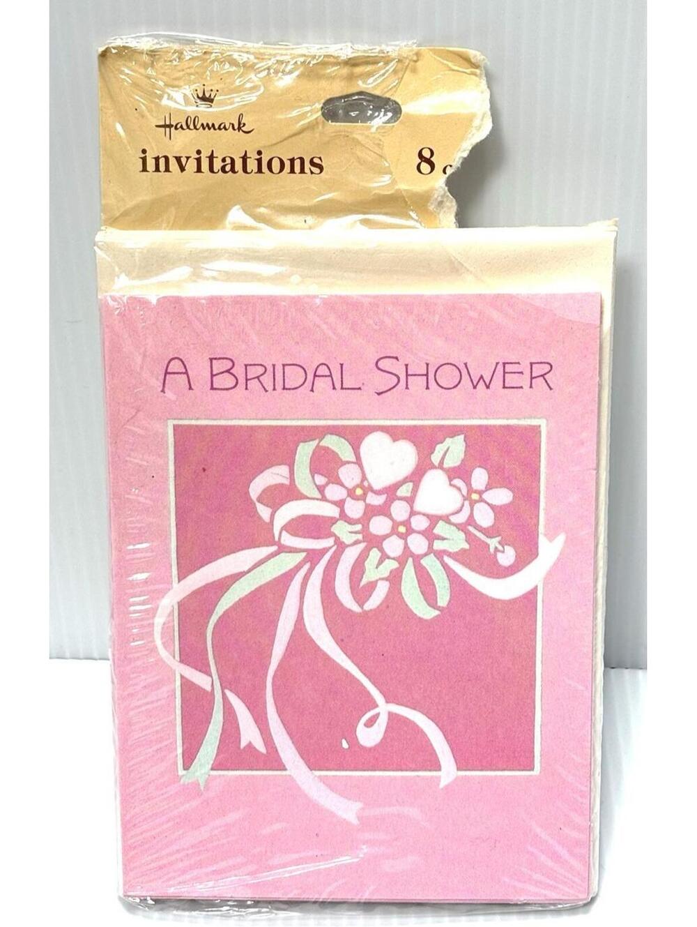 Vintage Hallmark Bridal Shower Invitations Pack of 8 Wedding Party Cards NEW